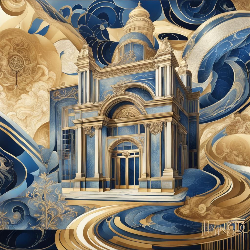 Bauhaus and Art Deco Inspired Digital Art