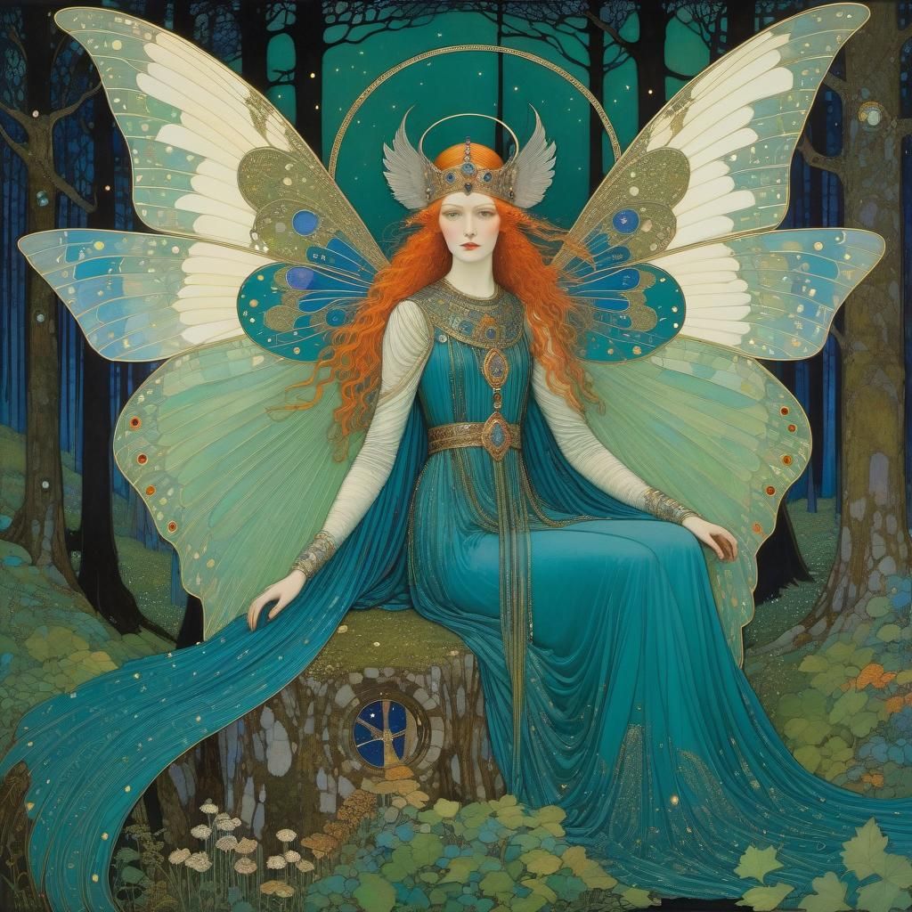 Enchanted Woodland Fairy Queen in Whimsical Art Style