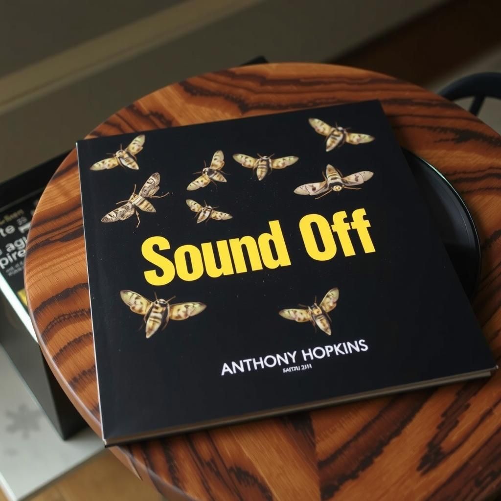 Vinyl Album Cover Featuring Moths on Black Background