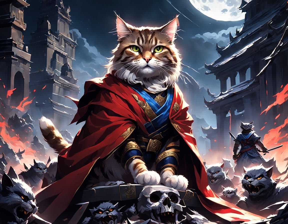 The Fearless Wuxia Cat Commander Stands Victorious
