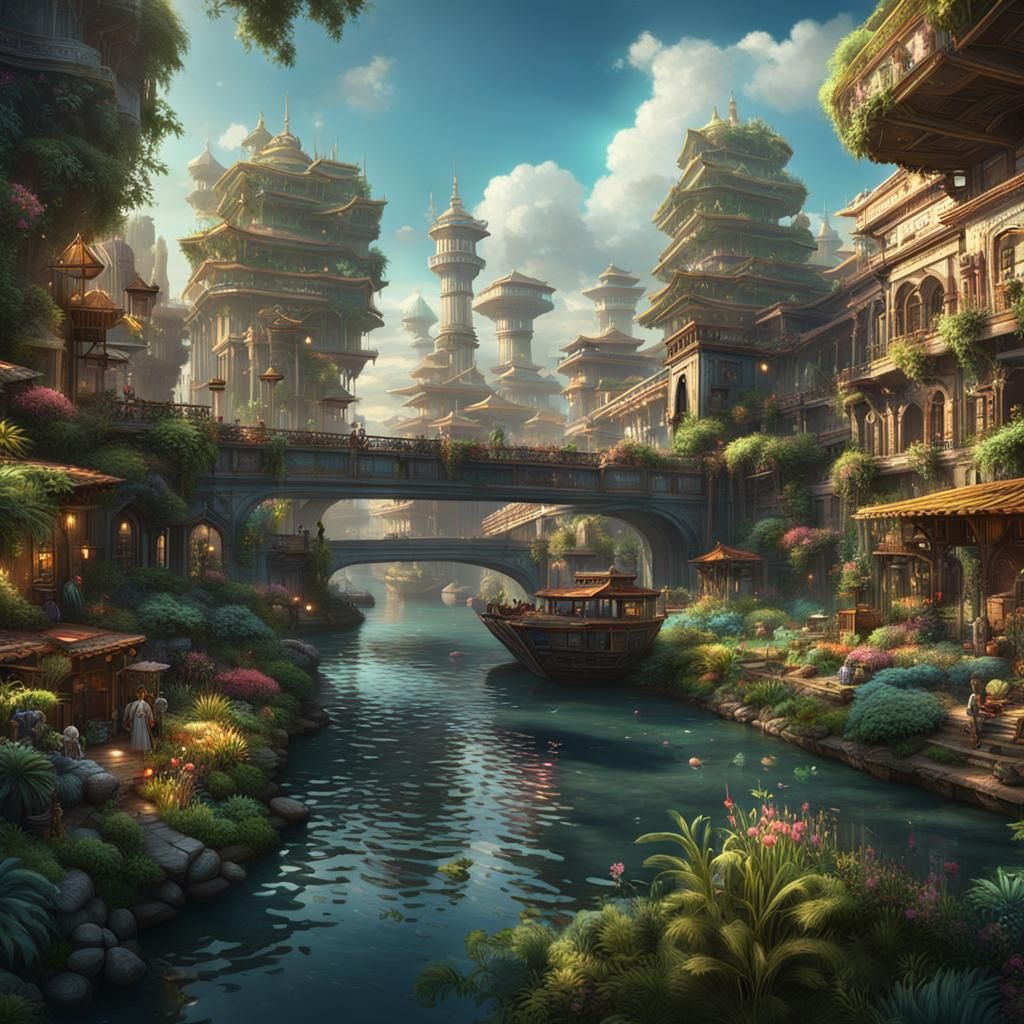 Futuristic Utopia: A Harmonious Blend of Civilizations