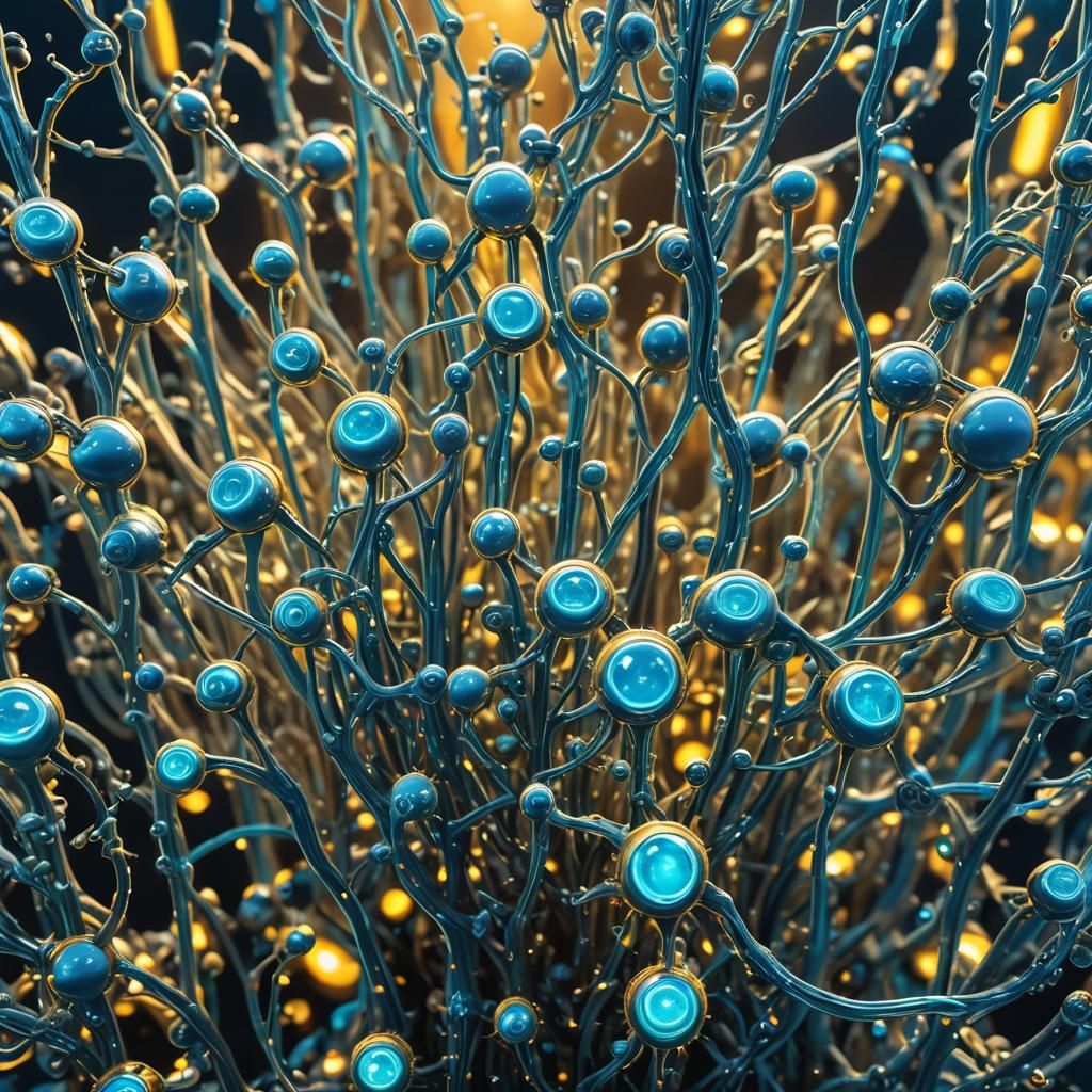 Bioluminescent Sci-Fi Minion Cells in Futuristic Lab