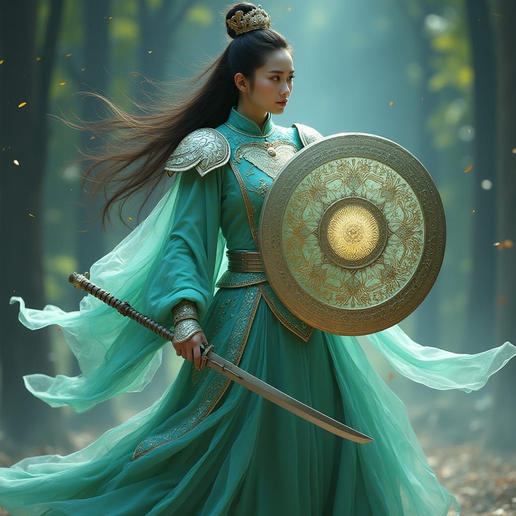 Futuristic Princess-General in Ancient Chinese Armor
