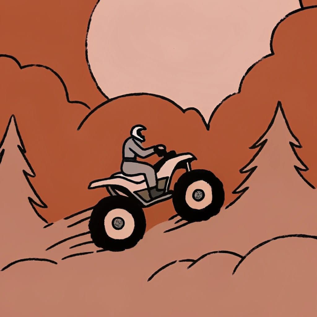 Moonlit Cyberpunk Wheelie: Michael Jackson on Honda FourTrax...