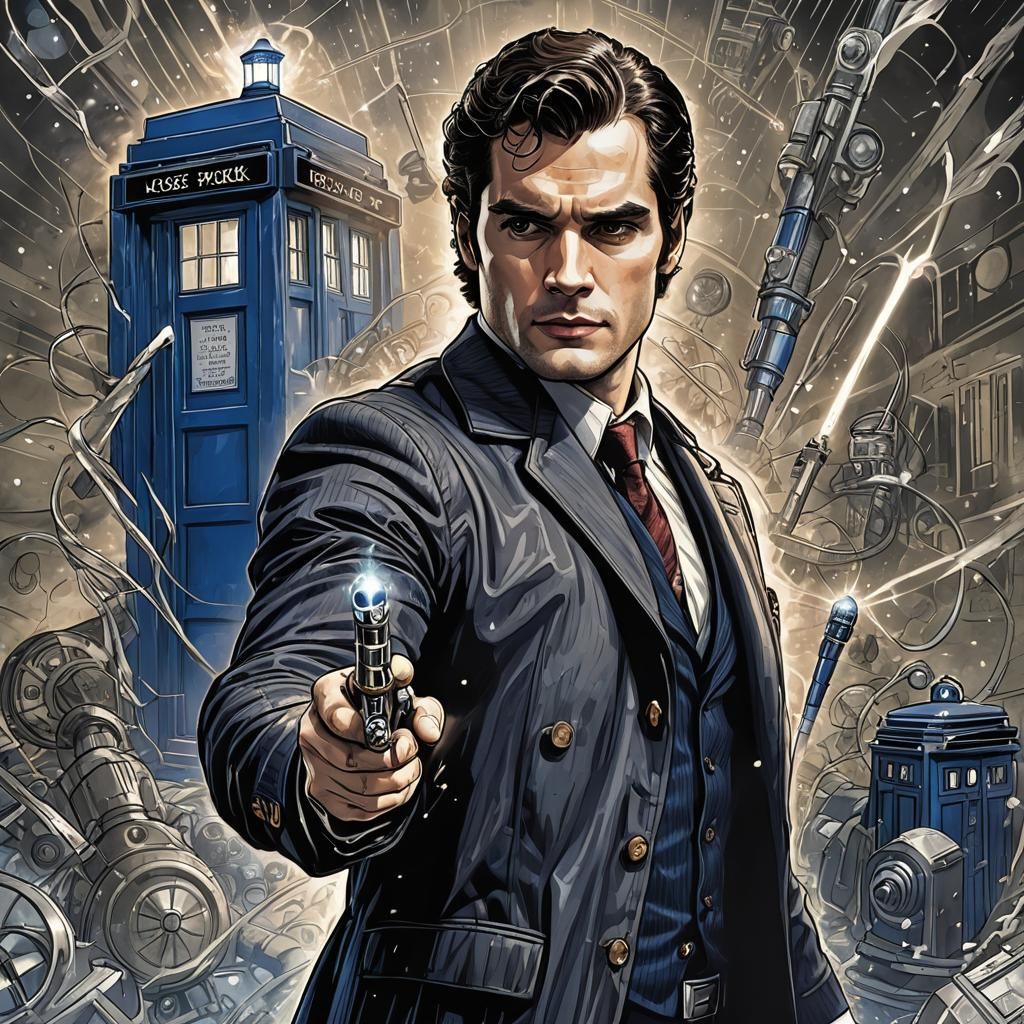 Henry Cavill as Doctor Who in Comic Art Style