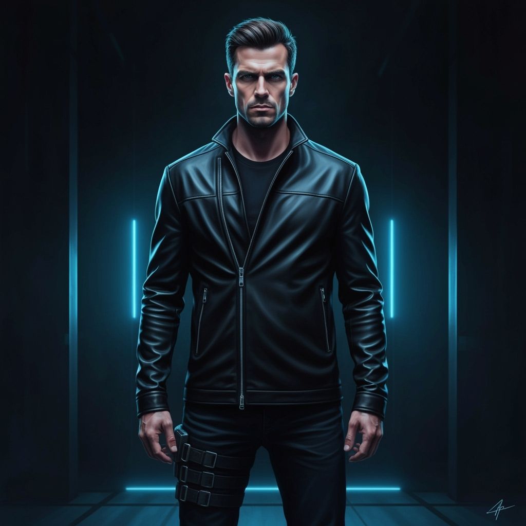 Cyberpunk Leader in Oil Painting Style