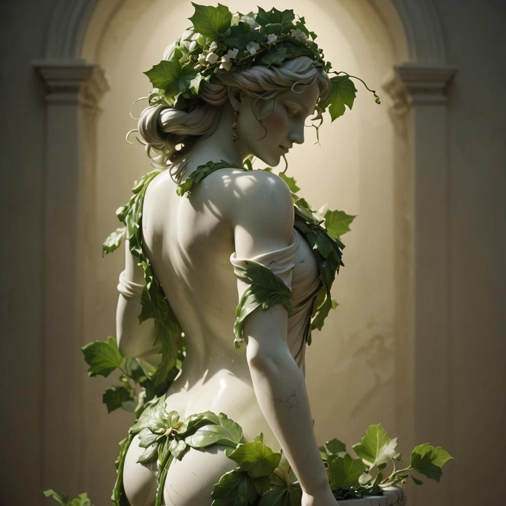 Vine Covered Marble Statue Concept Art