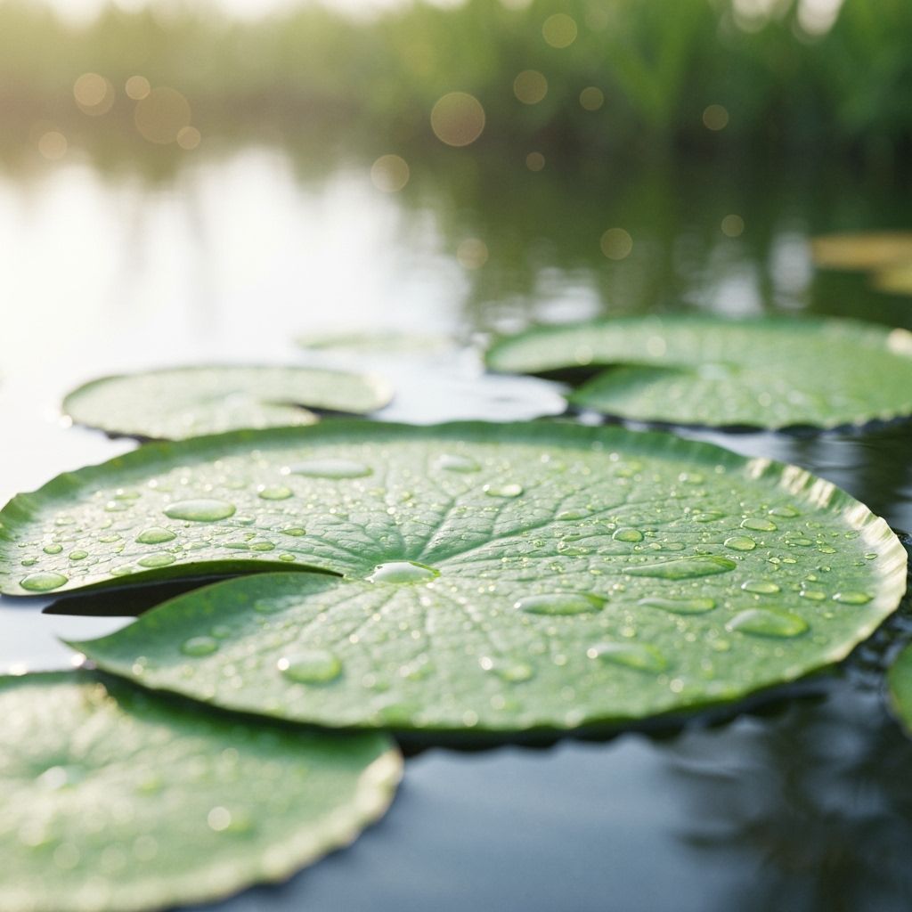 Raindrop Flowers Reflecting a Dreamy Landscape