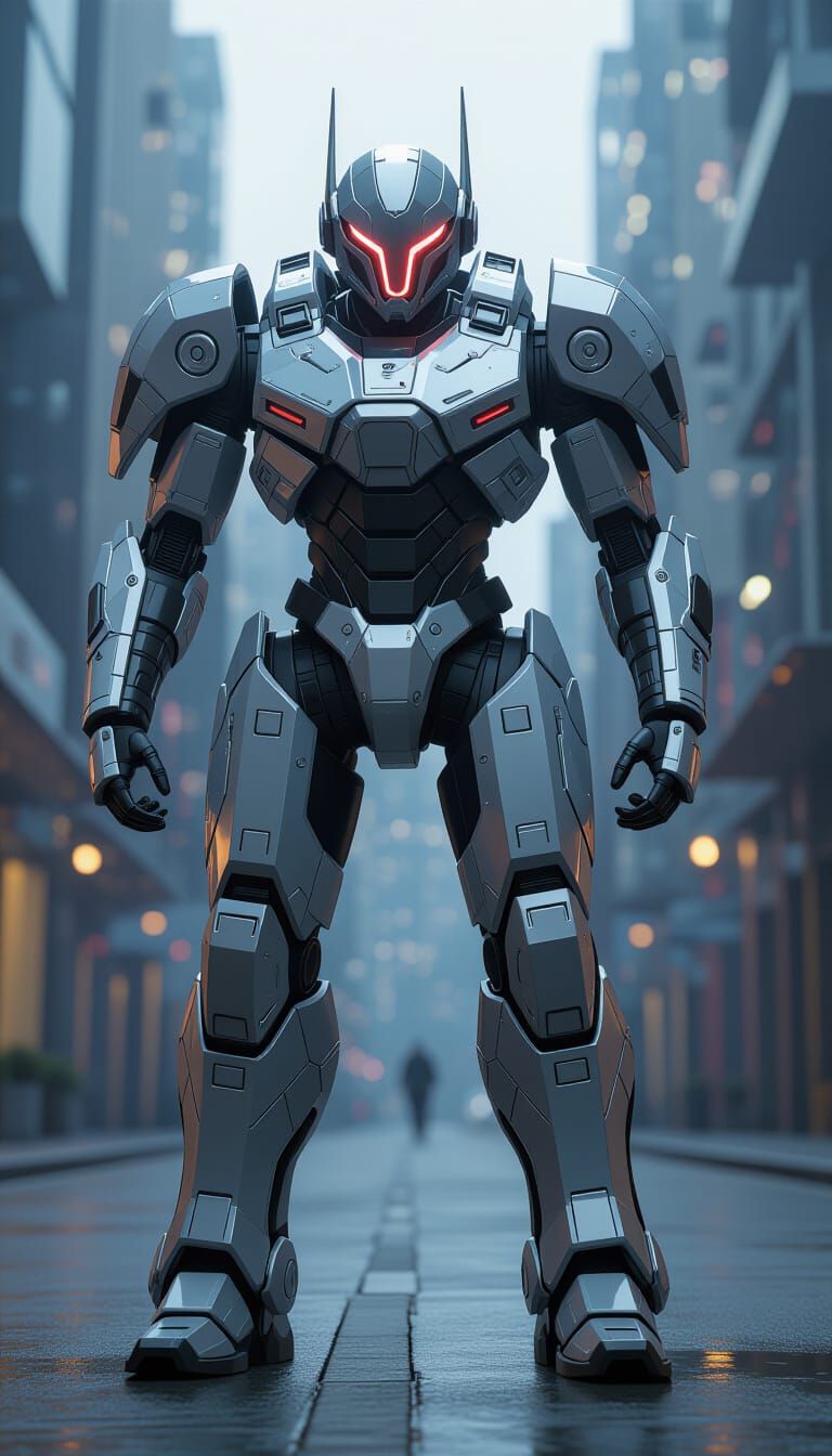 Multiversal Fortress Guard in Polished Mech Suit