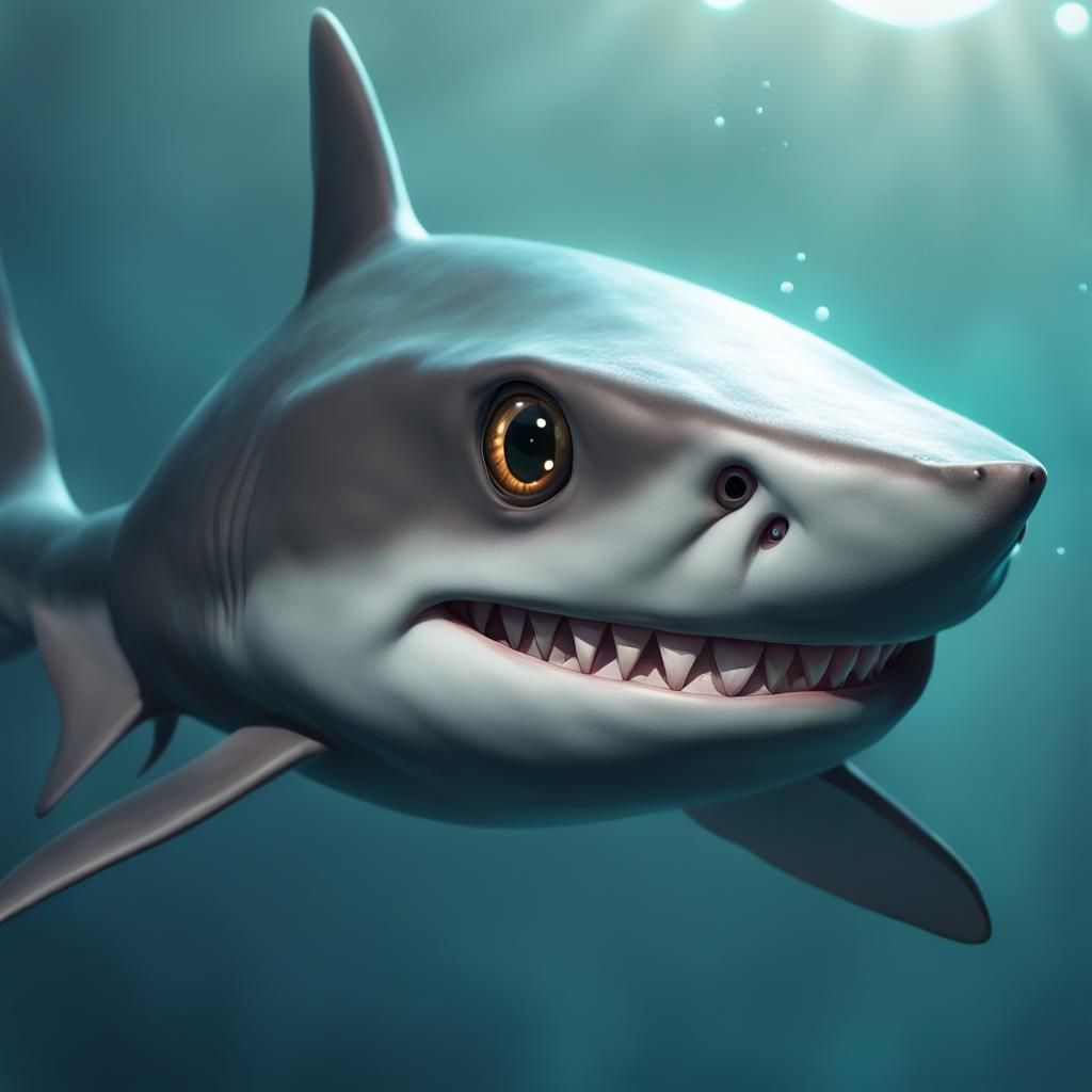 Detailed Portrait of a Small Shark