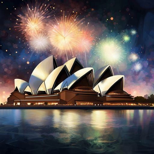Sydney Opera House Celebrates New Year with Fireworks
