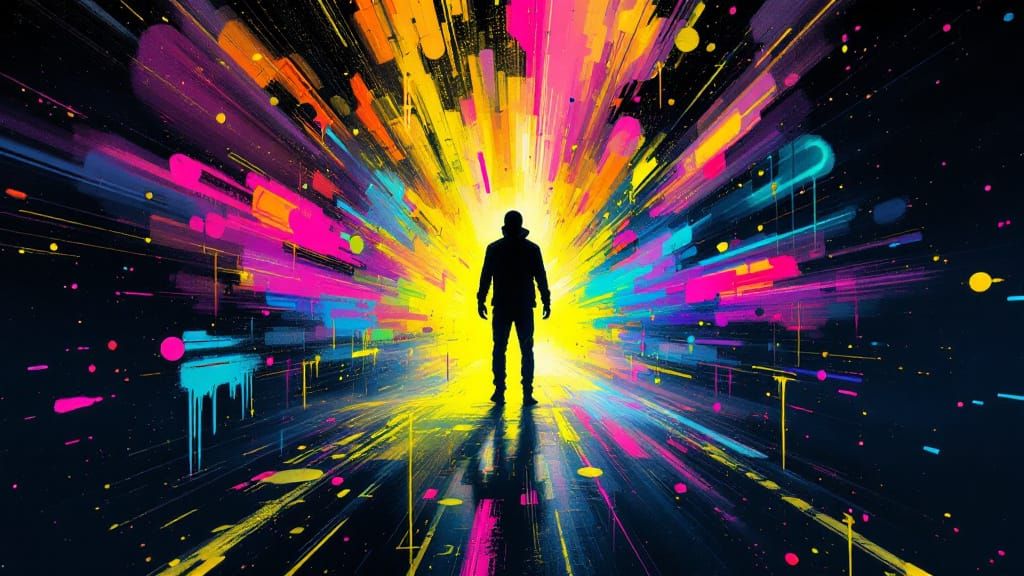 FaiNT Silhouette in Neon Spray Paint