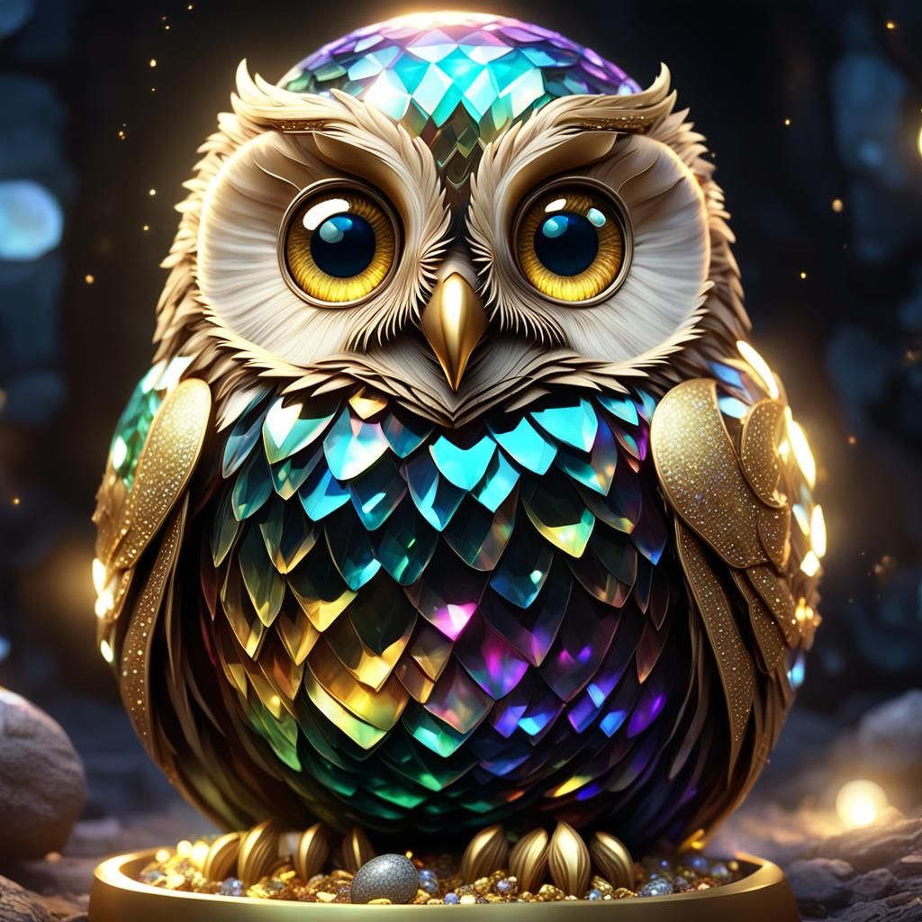 Baby Owl in Golden Egg: 3D Game Cinematic