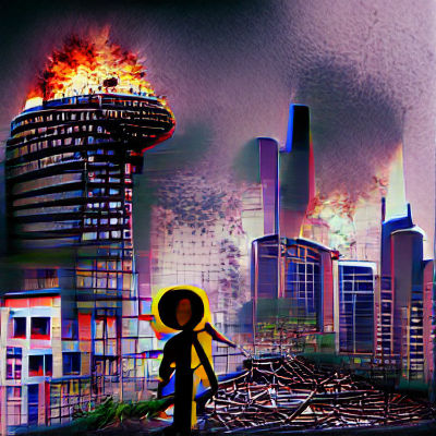 Urban Apocalypse Survivor: A Solitary Figure