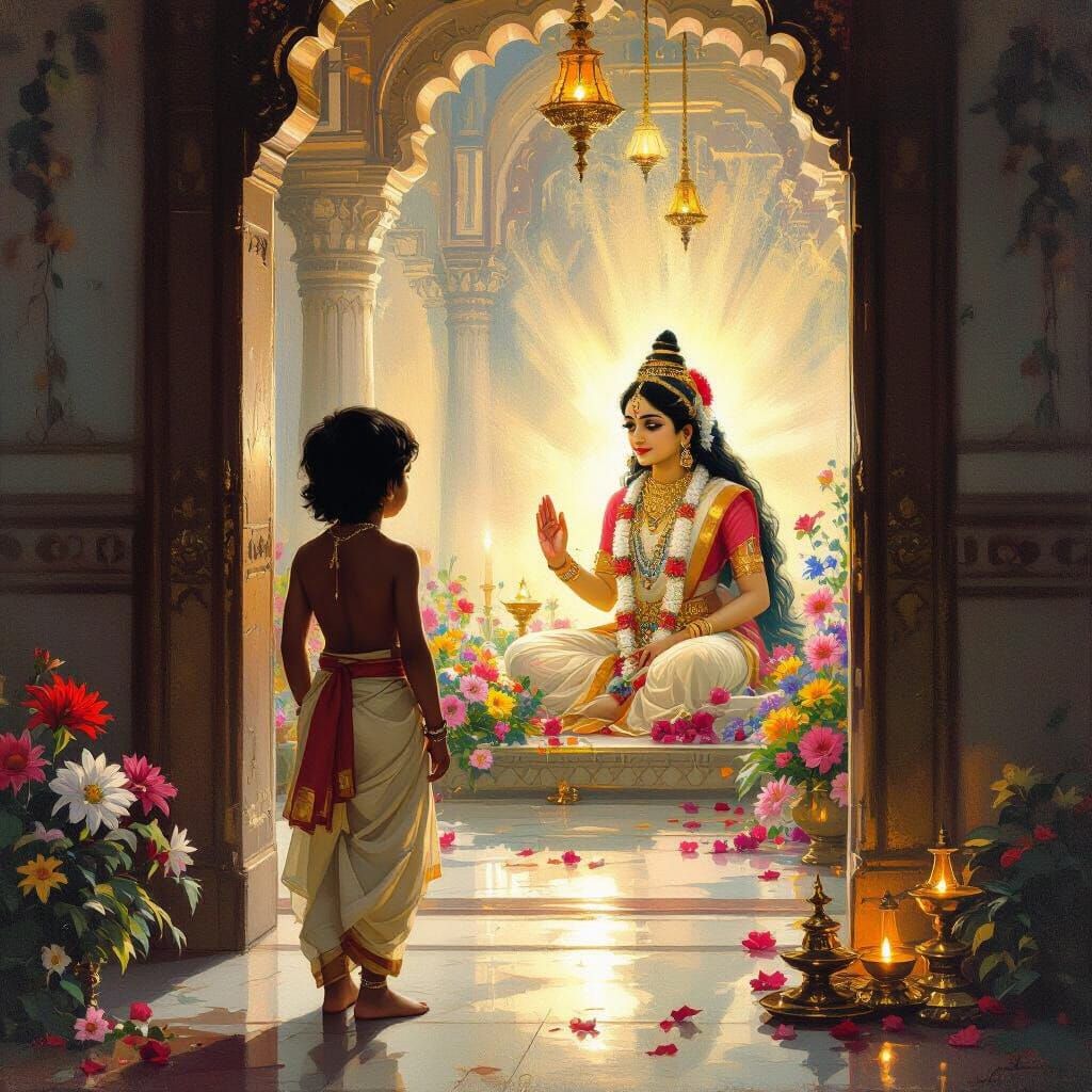 Boy Guardian at Goddess Parvati's Chamber