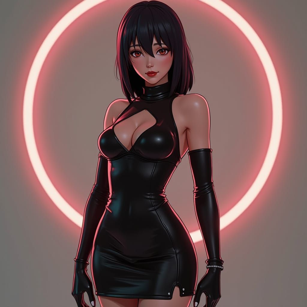 Ada Wong in Elegant High-Fashion Latex Gown