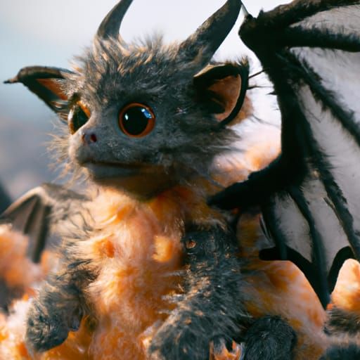 Cute Halloween Dragon Kitten in Pixar Style