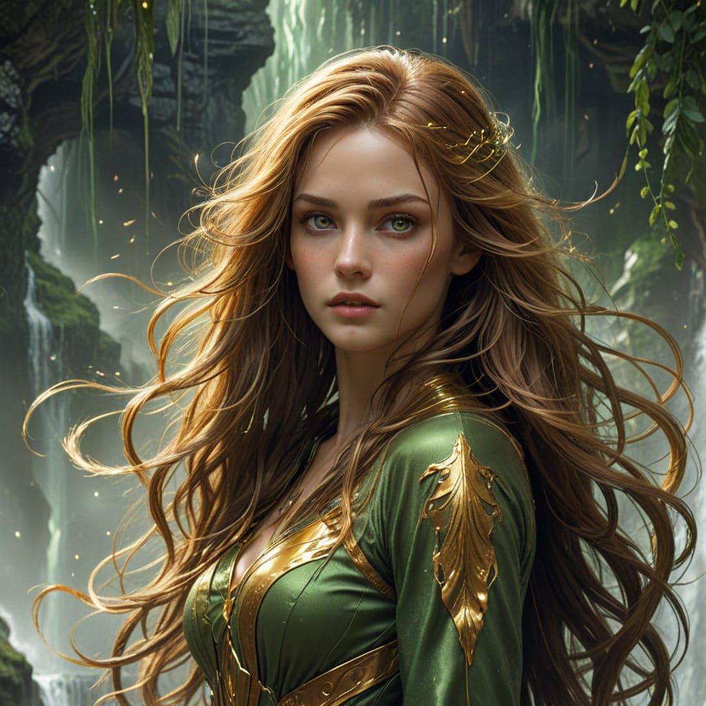 Ethereal Beauty in Techwear with Golden Hair