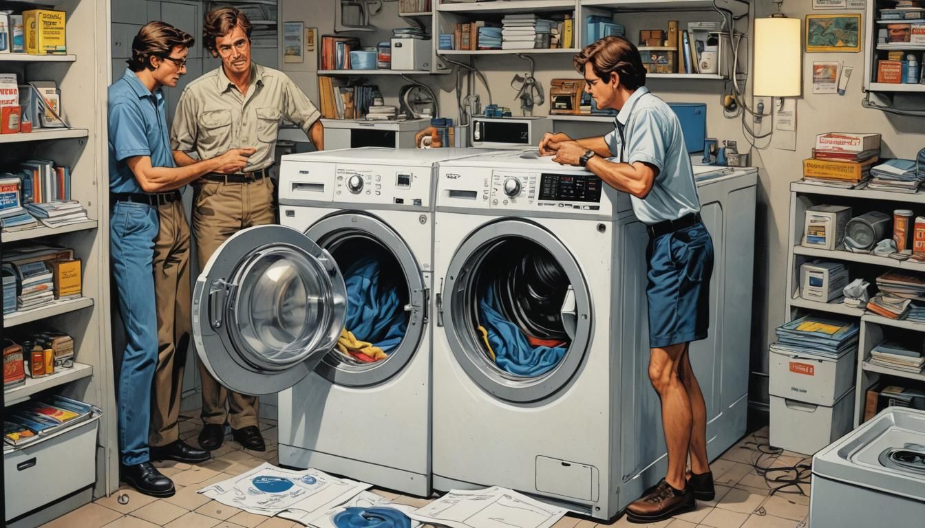 Vintage Ad: Whirlpool in Washing Machine, Comic Art
