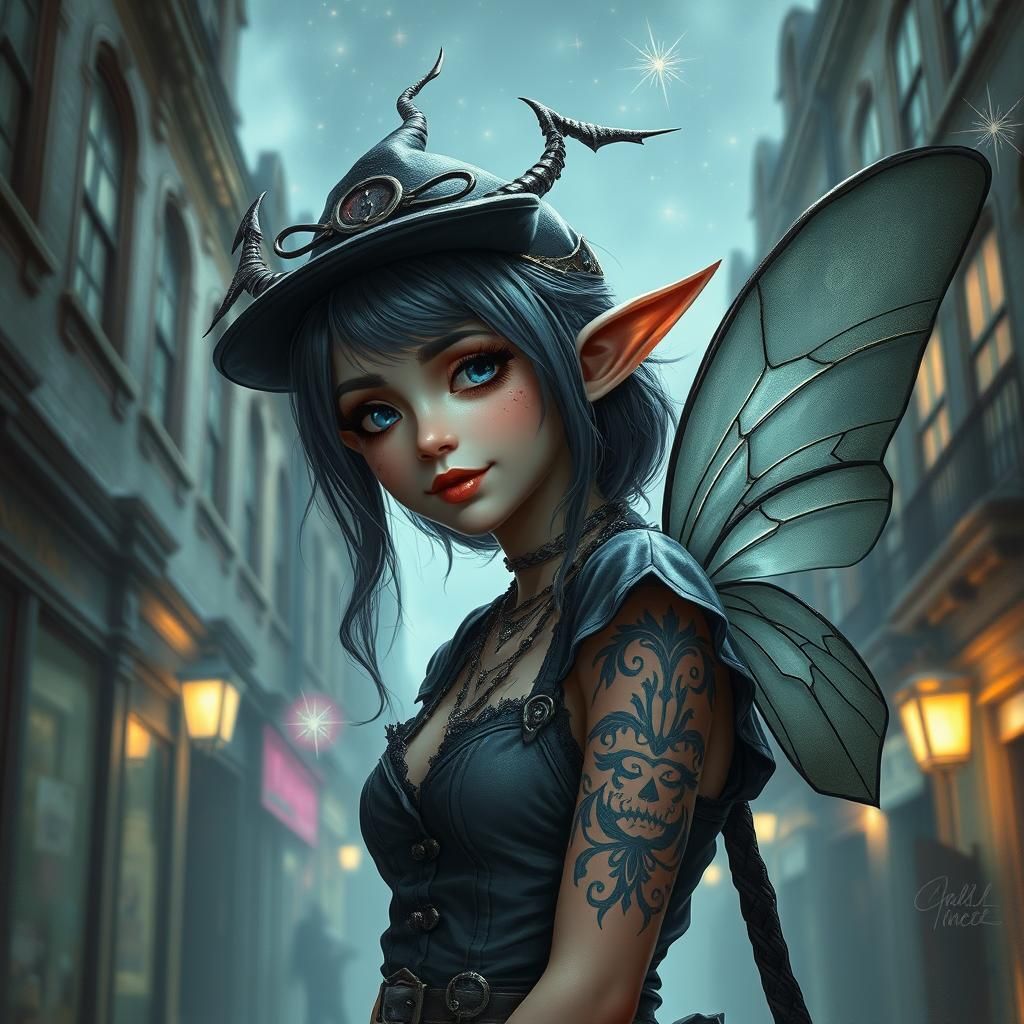 Gothic Shadowhunter Pixie in Old London