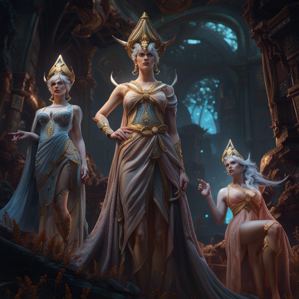 Fantastical Goddesses in Detailed Matte Painting