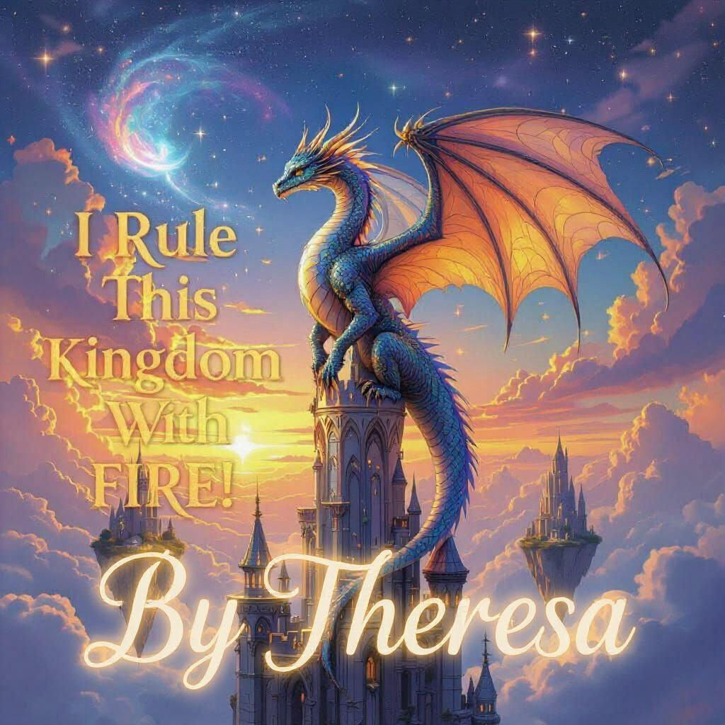 Dragon on Crystal Spire in Fantasy Art Style