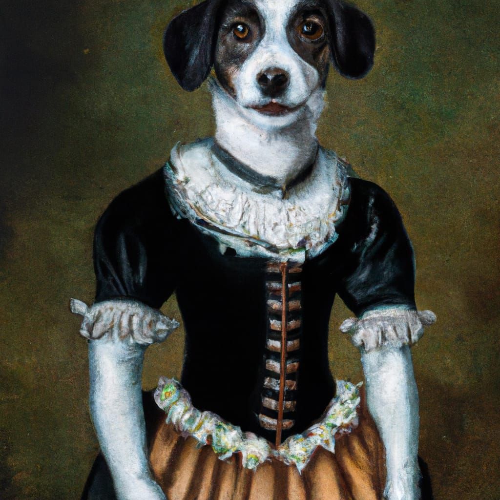 Renaissance Jack Russell Terrier Portrait