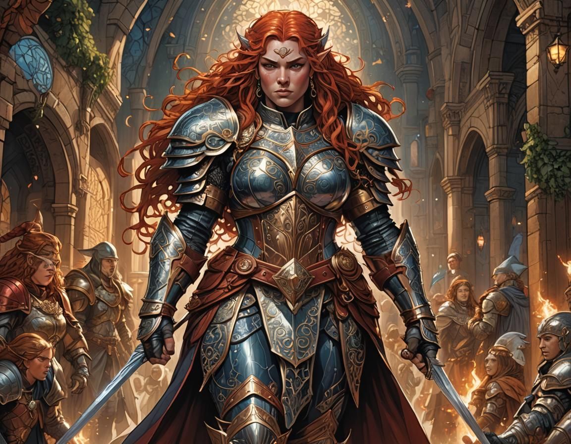 Fantasy Elf Warrior in Comic Book Style