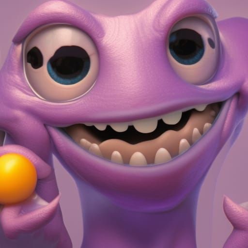 Pixar-Style Monster Ready to Consume: 3D Render