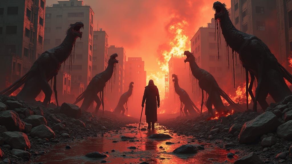 Abandoned Metropolis in a Nightmare Landscape