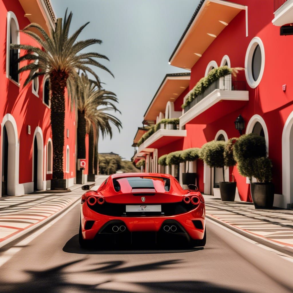 Classic Red Ferrari Sports Car