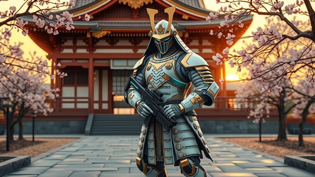Cyber Samurai Embodies Purity and Power in Futuristic Japane...