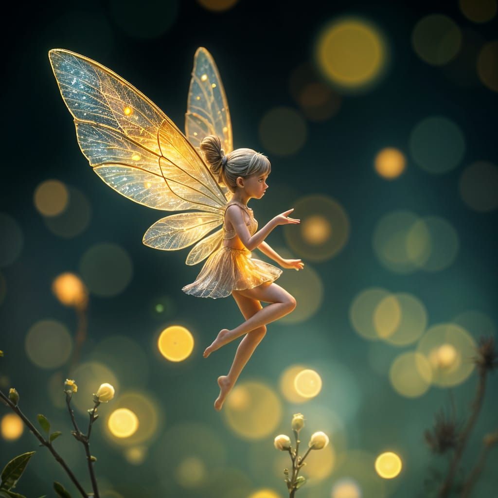 Enchanted Firefly Fairy in Shimmering Light