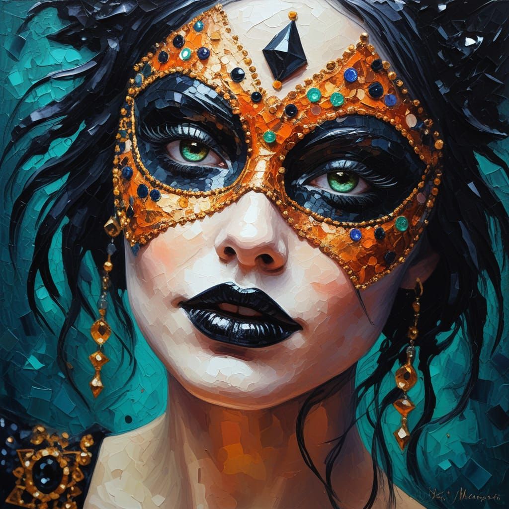 Gothic Goddess in Neo-Impressionist Style