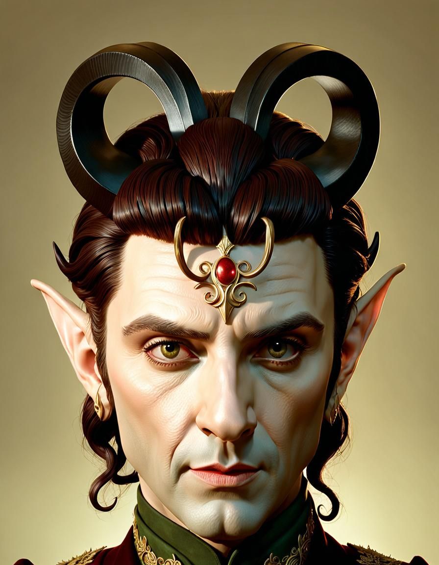 Forest Lord in Courtroom: Detailed Digital Portrait