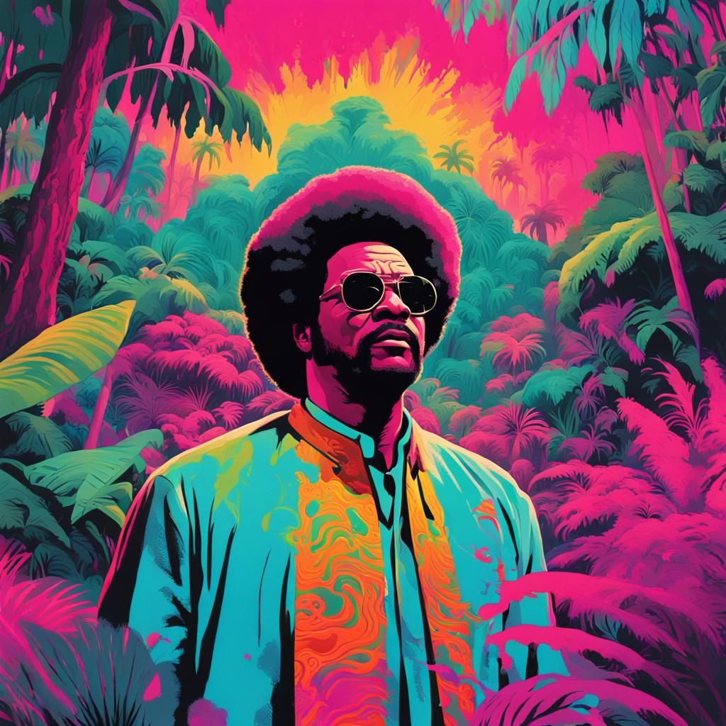 Psychedelic Jungle Reverend in Vibrant Colors