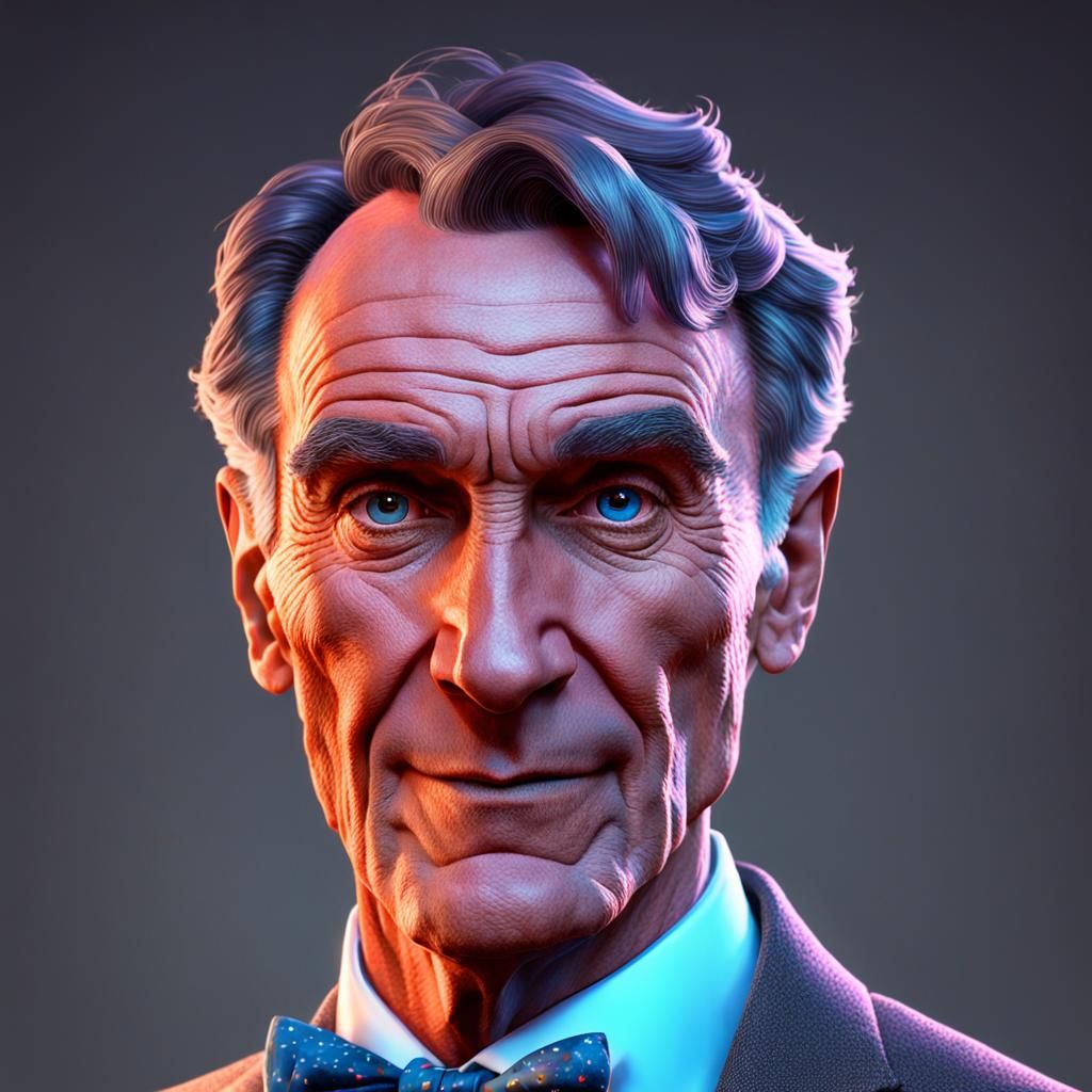 Bill Nye Portrait in Hyperdetailed Style