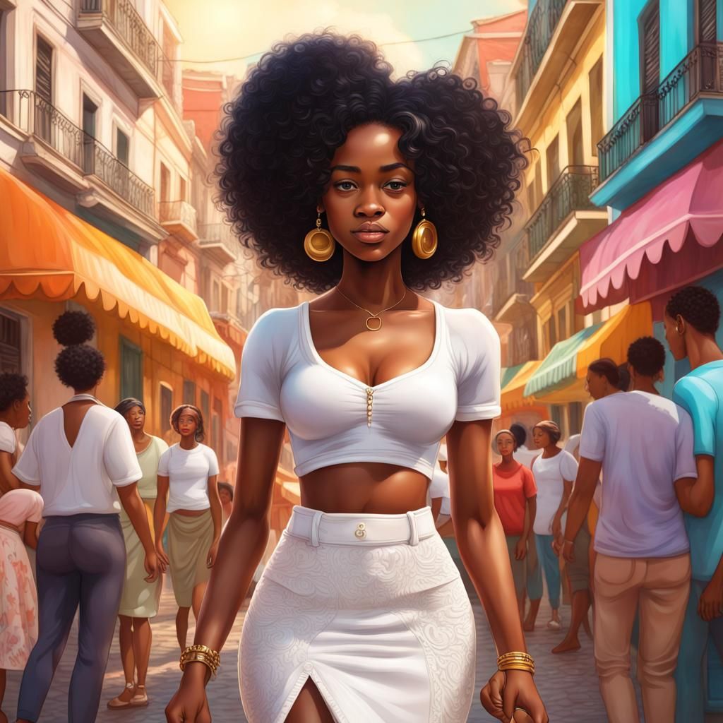 Girl in Havana: Colorful Candy Art Illustration