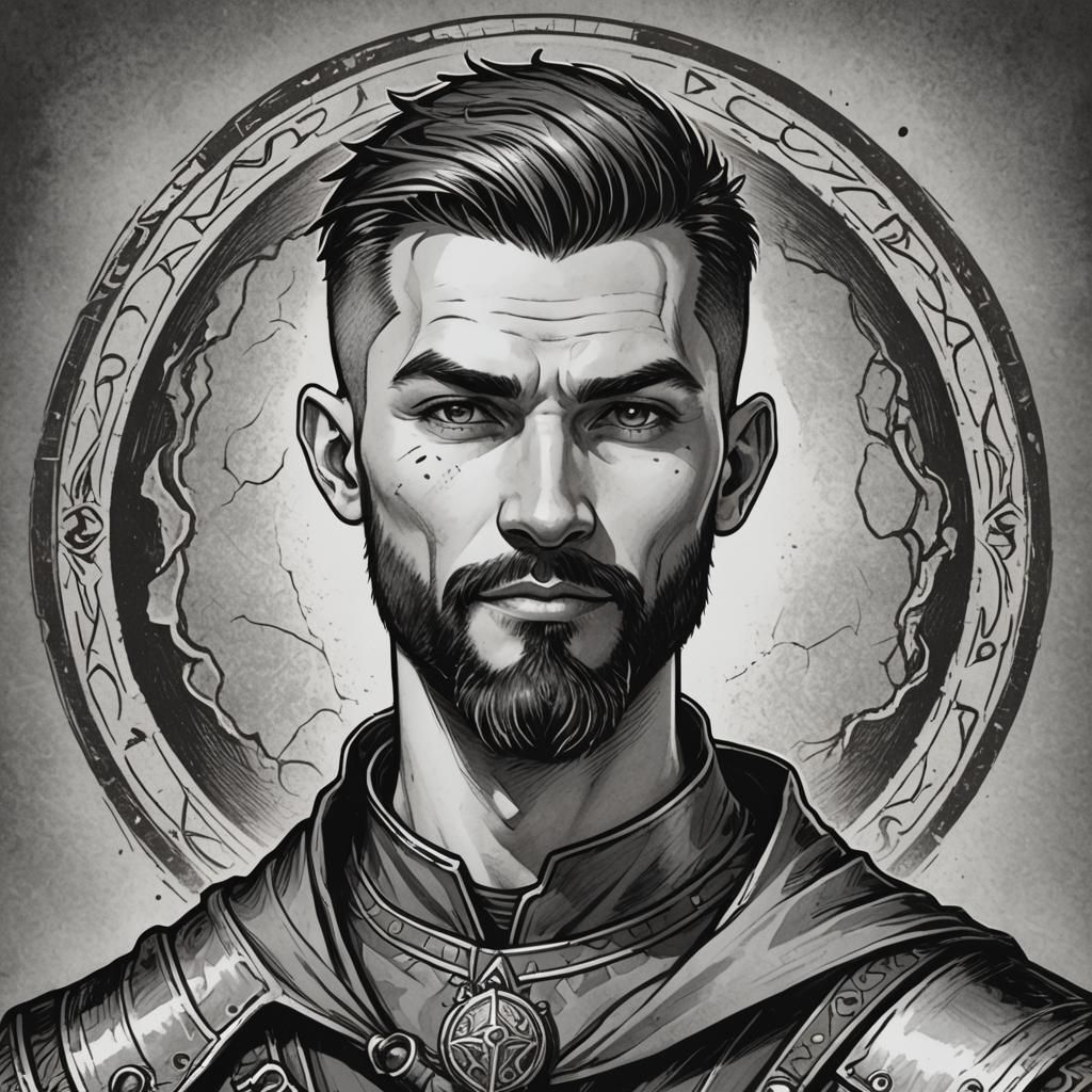 Cleric Portrait in Old-School D&D Style