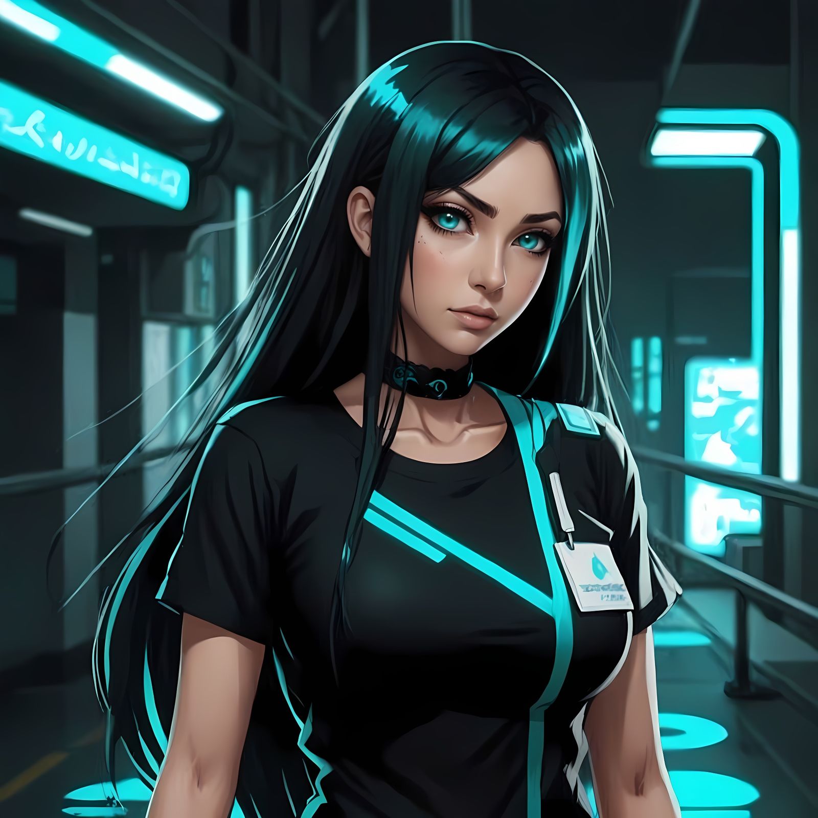 Cyberpunk Nurse in Kawaii Anime Style