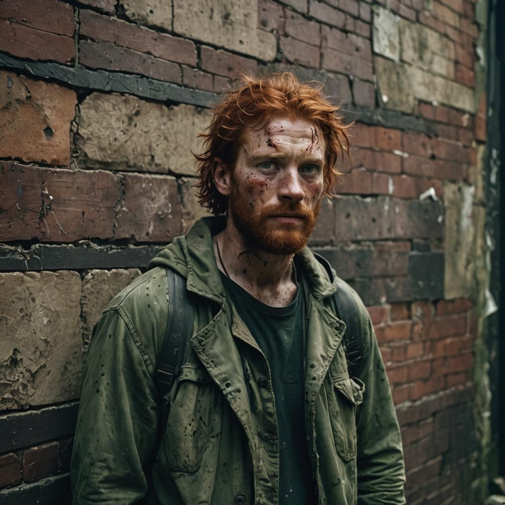 Rugged Man with Scars: Cinematic Portrait