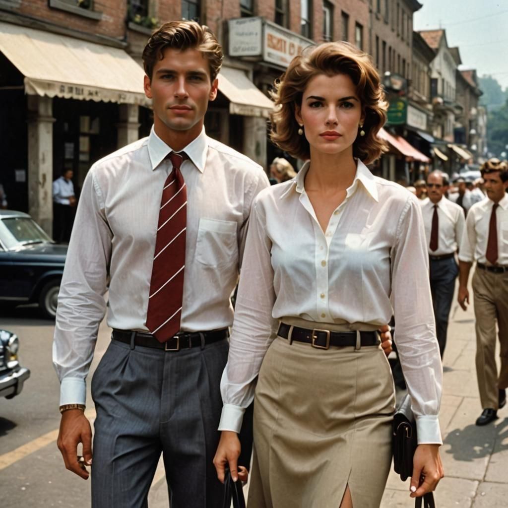 Colorful Portrait of a Woman and Man