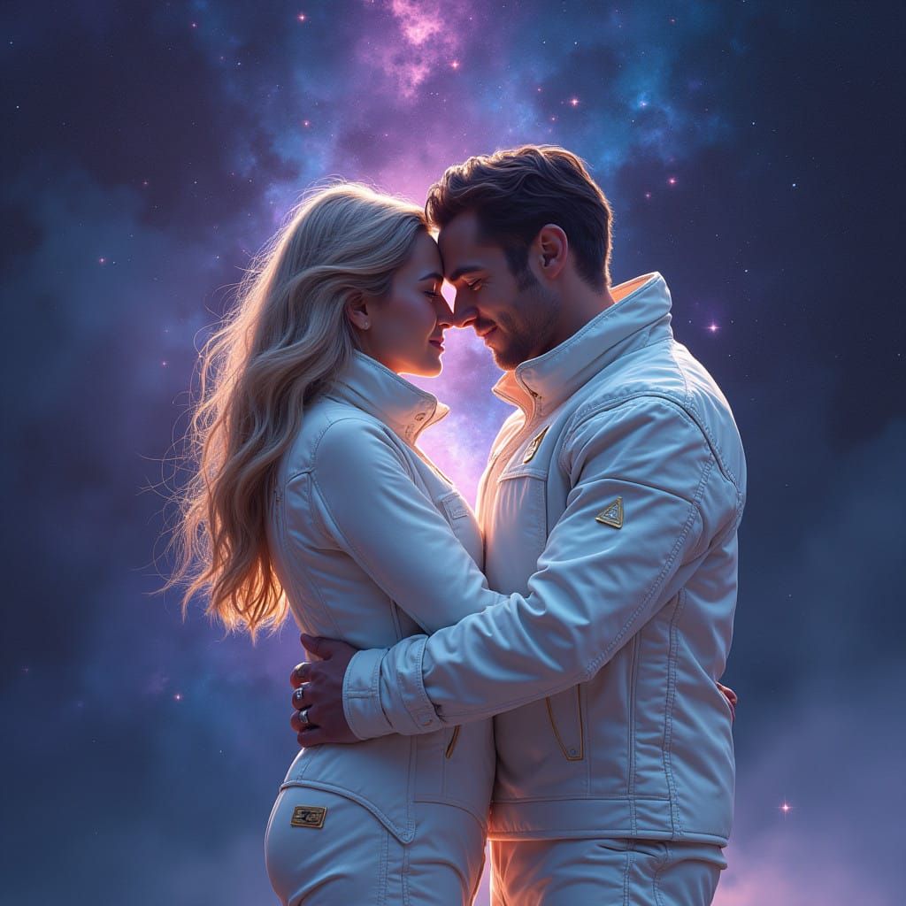 Ethereal Space Lovers in Zero Gravity