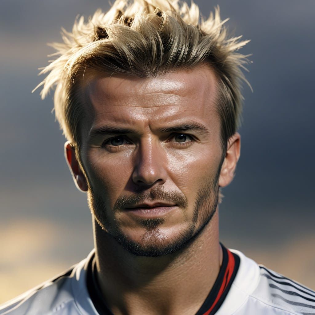 Hyper-Realistic Macro Portrait of David Beckham in 2001