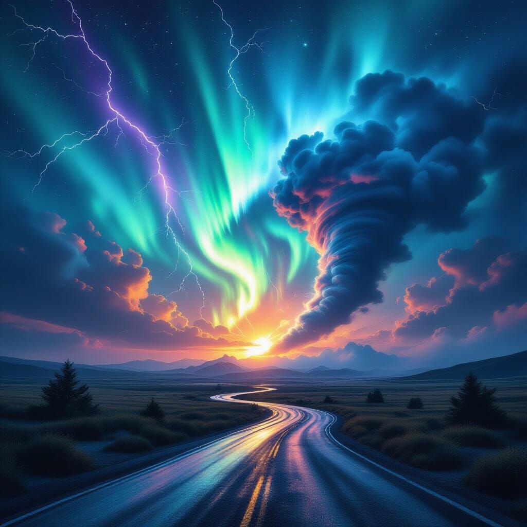 Divine Maelstrom: Aurora, Lightning, Earthquake, and Tornado