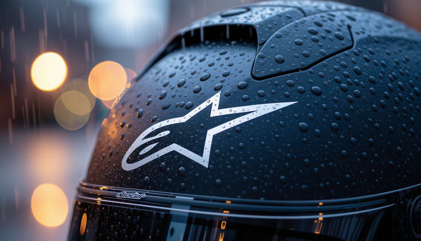 Alpinestars Helmet Vent Close-Up with Rain