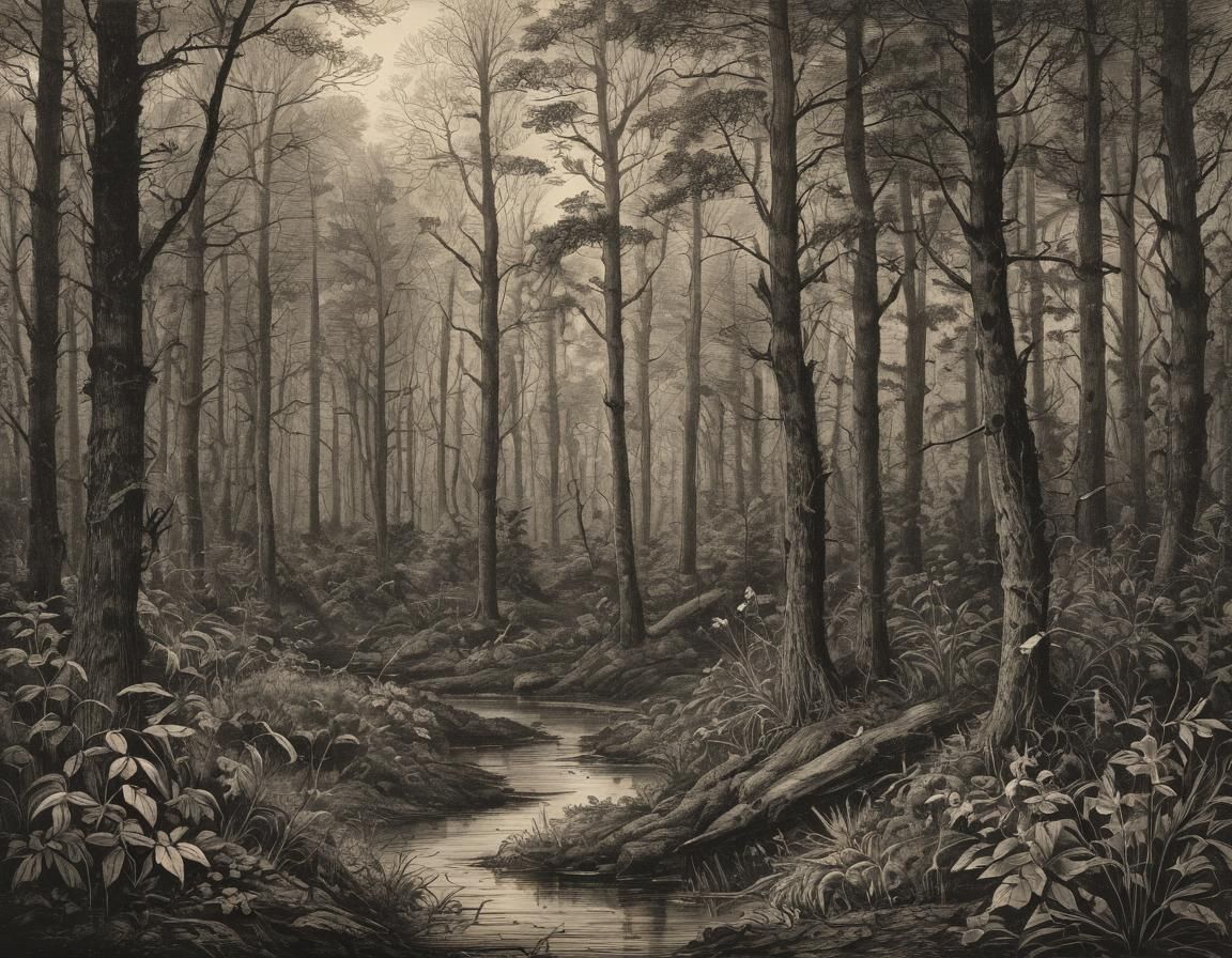 Copper Woods (Copper Etching Illustration)
