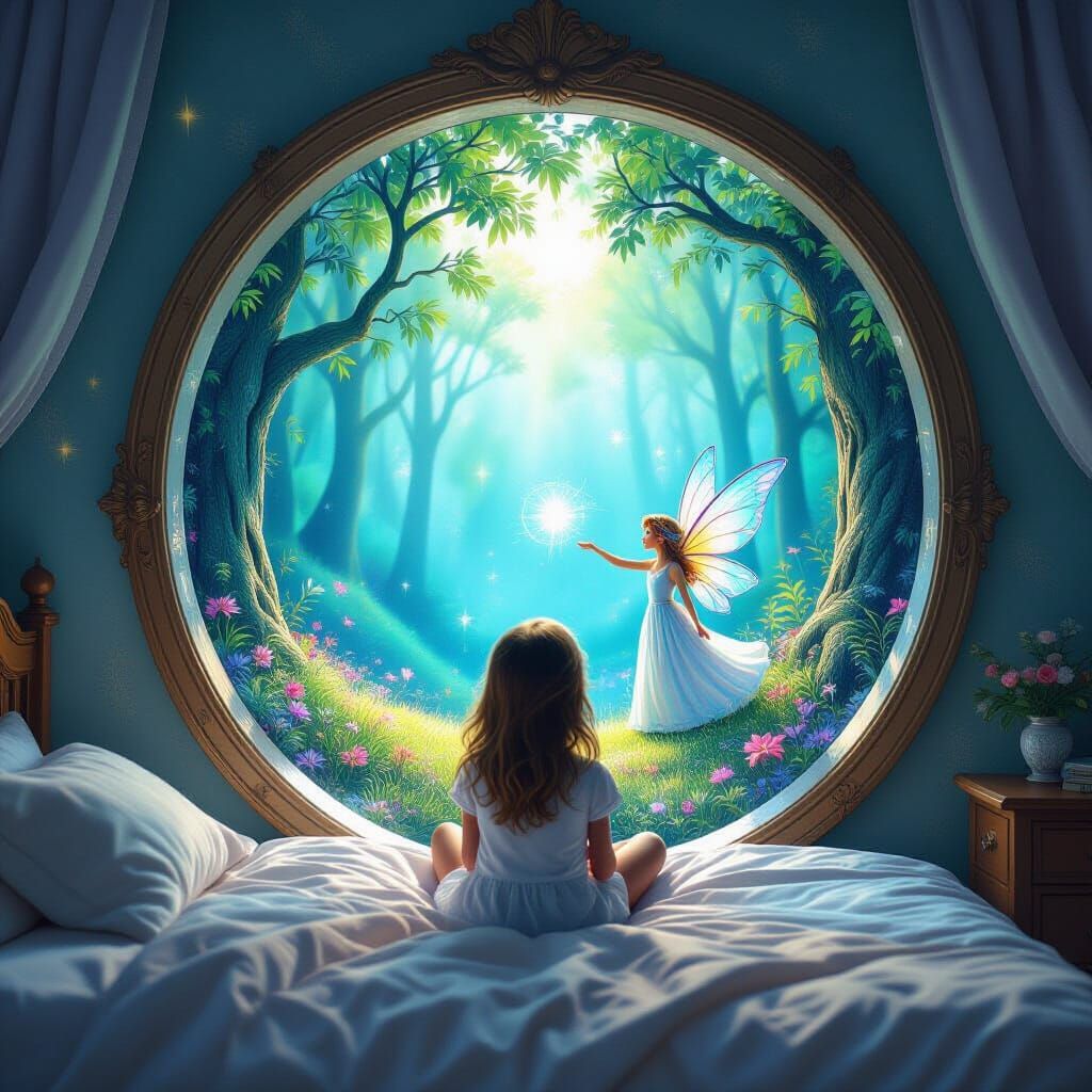 Enchanted Forest Portal Beckons Little Girl