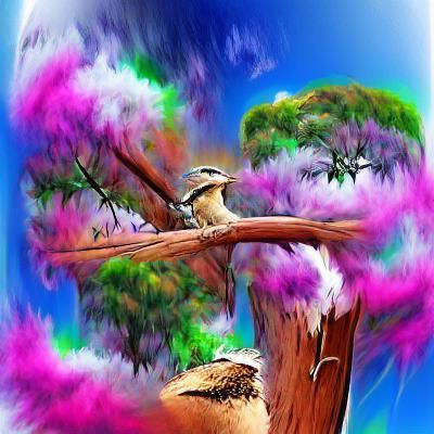 Kookaburra in gum tree