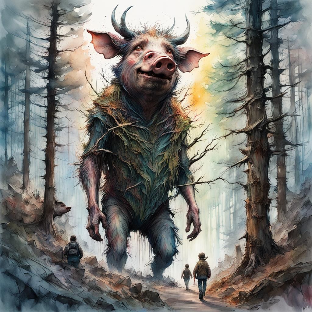 Macabre Cronenberg Monster in Wasted Landscape